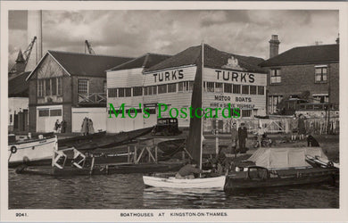 London Postcard - Boathouses at Kingston-On-Thames  RT2444