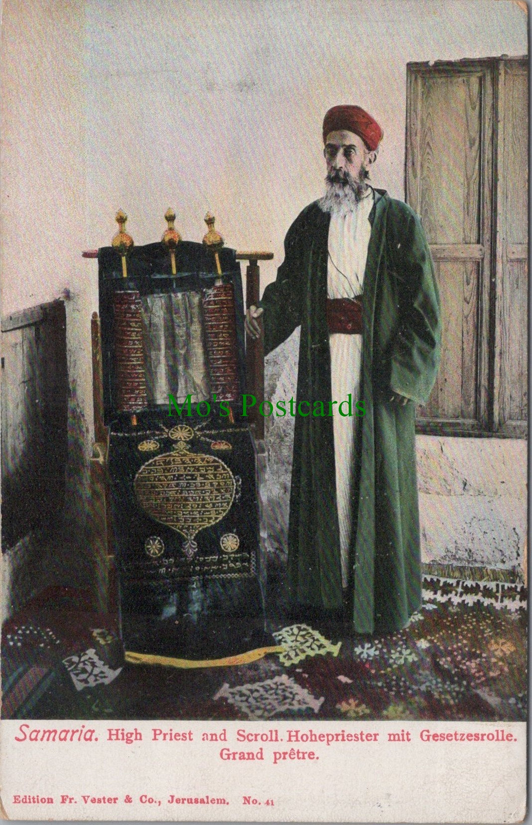 Israel Postcard - Samaria High Priest and Scroll  SW11111
