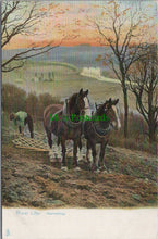 Load image into Gallery viewer, Agriculture Postcard - Rural Life, Harrowing, Horses  SW11121
