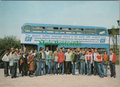 Education Postcard - EF Language School Pupils and Bus SW11390