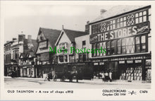 Load image into Gallery viewer, Somerset Postcard - Old Taunton, A Row of Shops c1912 - SW11715