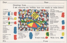 Load image into Gallery viewer, Greetings Postcard - Holiday Message, List of Activities  SW11608