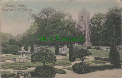 Northamptonshire Postcard - Castle Ashby Gardens and Church DC1092