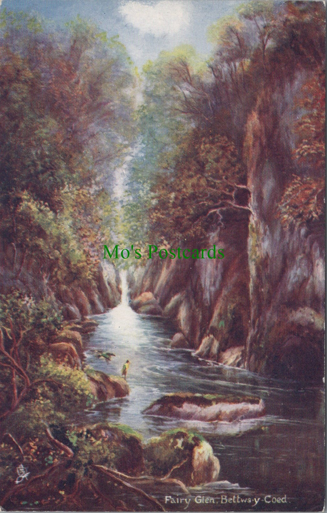 Wales Postcard - Artist View of Fairy Glen, Betws-Y-Coed DC992