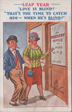 Load image into Gallery viewer, Comic Postcard - Couple, Registry Office, Wedding, Leap Year SW13139
