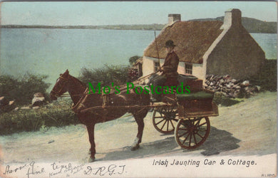 Ireland Postcard - Irish Jaunting Car and Cottage  SW13140
