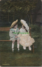 Load image into Gallery viewer, Children Postcard - Two Cute Kids Sat on a Bench  SW13051

