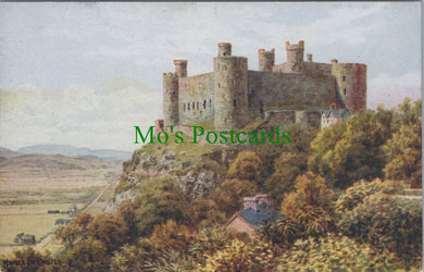 Wales Postcard - Harlech Castle. Artist A.R.Quinton  SW13117