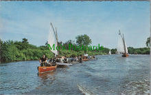 Load image into Gallery viewer, Norfolk Postcard - Norfolk Broads, Anglers on The River Bure SW11522