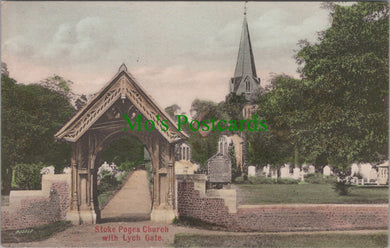 Buckinghamshire Postcard - Stoke Poges Church With Lych Gate  SW10946