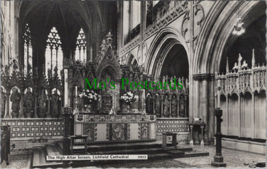 Staffordshire Postcard - Lichfield Cathedral, The High Altar Screen  SW10991