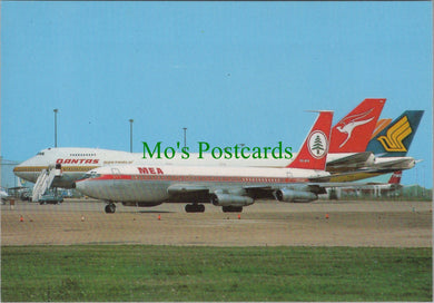 Aviation Postcard - Quantas & Mea Aeroplane's at Heathrow Airport  SW11475