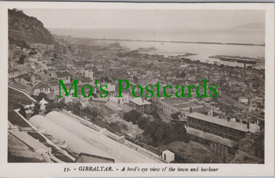 Gibraltar Postcard - A Bird's Eye View of The Town and Harbour SW11020
