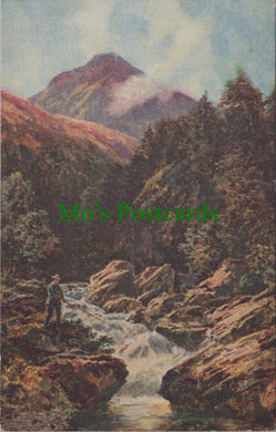 Landscape Art Postcard - Rural Scene, Man Fishing  SW11044