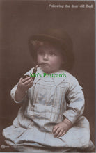 Load image into Gallery viewer, Children Postcard - Following The Dear Old Dad - Pipe Smoking HP138
