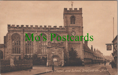 Warwickshire Postcard - Stratford-on-Avon Guild Chapel, and School  SW12486