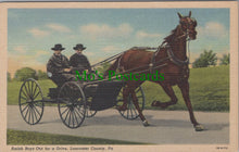 Load image into Gallery viewer, America Postcard - Amish Boys Out For a Drive, Lancaster County DC823