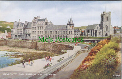 Wales Postcard - Aberystwyth University and Church   DC832