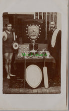 Load image into Gallery viewer, Sports Postcard - Boy in Swimming Costume With Medals and Trophies  SW11230
