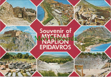 Load image into Gallery viewer, Greece Postcard - Souvenir of Mycenae Naplion Epidavros  SW12167
