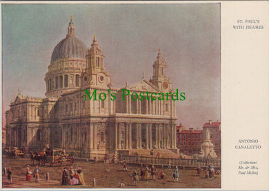 London Postcard - St Paul's With Figures, Artist Antonio Canaletto SW12168