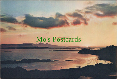 Scotland Postcard - Sunset over Rum and Eigg from Arisaig SW12227