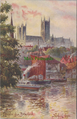Lincolnshire Postcard - Lincoln From Brayford. Artist Arthur.C.Payne  SW12933