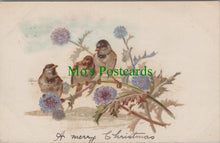 Load image into Gallery viewer, Greetings Postcard - A Merry Christmas, Flowers and Birds  SW13375
