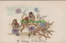 Load image into Gallery viewer, Greetings Postcard - A Merry Christmas, Flowers and Birds  SW13375