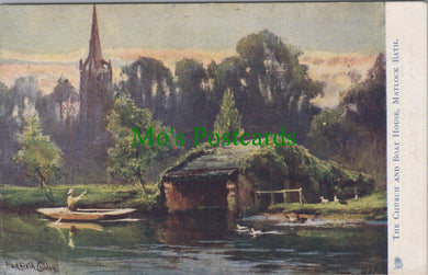 Derbyshire Postcard - Matlock Bath Church and Boat House  SW14094
