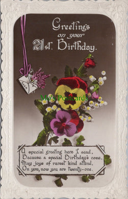 Greetings Postcard - Greetings on Your 21st Birthday   SW12607