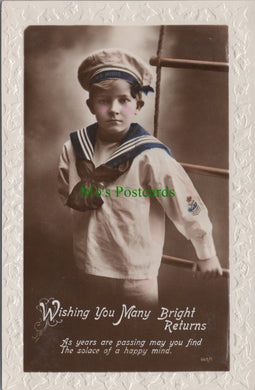 Birthday Greetings Postcard - Wishing You Many Bright Returns SW12619