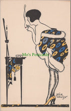 Load image into Gallery viewer, Artist Postcard - Art Deco Woman Smoking, Artist Stick Walsh SW12567
