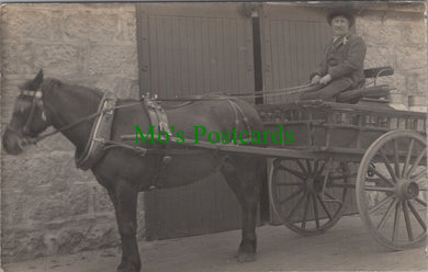 Social History Postcard - Horse and Delivery Cart. Milkman, Dairyman   SW13286