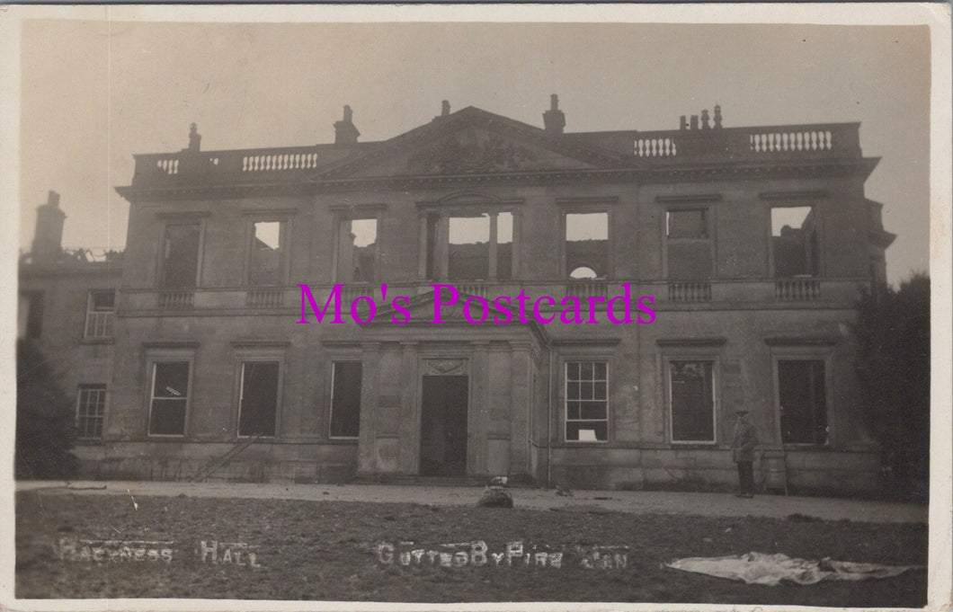 Yorkshire Postcard - Hackness Hall Fire, Scarborough   HM621