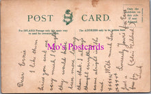 Load image into Gallery viewer, Vintage postcard with handwritten text and a stamp, featuring the brand 'Mo's Postcards'.
