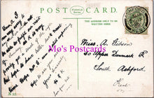 Load image into Gallery viewer, Vintage postcard with handwritten text and a stamp, featuring the brand 'Mo's Postcards'.