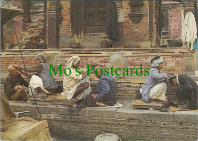 Nepal Postcard - Headshaving on Steps of Derelict Temple, Katmandu  SW13689