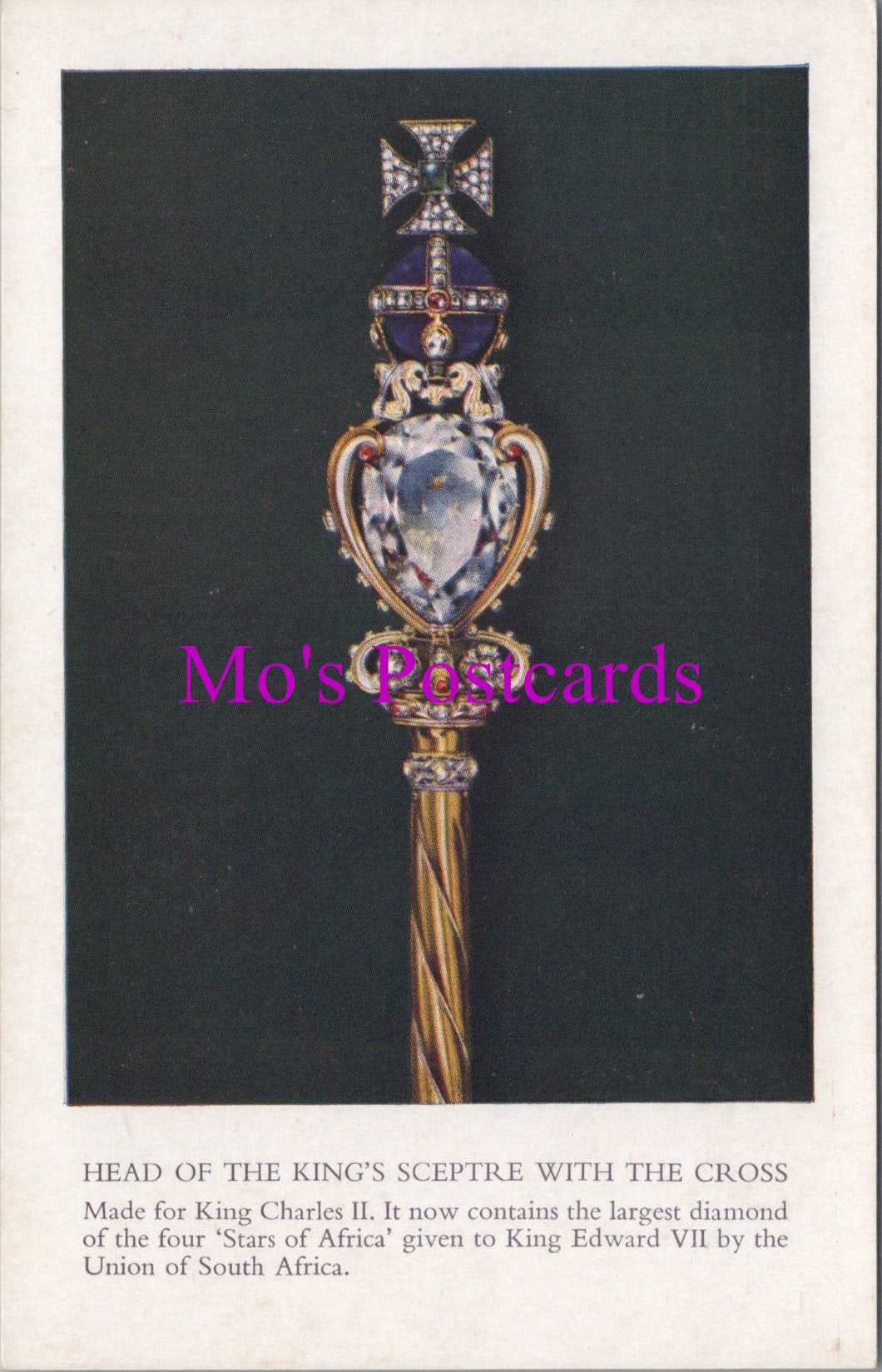Royalty Postcard - Head of The King's Sceptre With The Cross  HM273