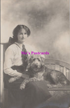 Load image into Gallery viewer, Animals Postcard - Dogs, Lady With Her Pet Dog SW14736