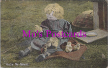 Load image into Gallery viewer, Children Postcard - Child With Chicks, "You're The Fattest" DZ96