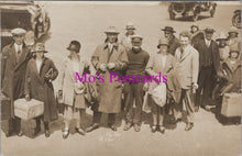 Load image into Gallery viewer, Social History Postcard - Signalman and a Group of Holidaymakers DZ136