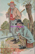 Load image into Gallery viewer, Comic Postcard - Fishing, Two Fishermen Moaning. Artist Bob  DZ144
