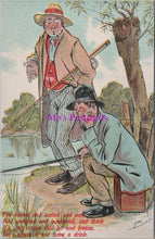 Load image into Gallery viewer, Comic Postcard - Fishing, Two Fishermen Moaning. Artist Bob DZ144