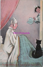 Load image into Gallery viewer, Comic Postcard - Bed / Black Cat / Bad Luck / Writ  DZ145
