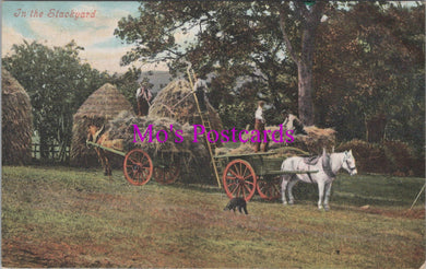 Farming Postcard - In The Stackyard, Hay Carts   DZ153
