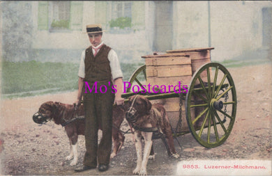 Animals Postcard - Dog Cart, Swiss Milkman, Luzerner-Milchmann  DZ333