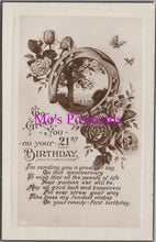 Load image into Gallery viewer, Greetings Postcard - To Greet You on Your 21st Birthday  HM61