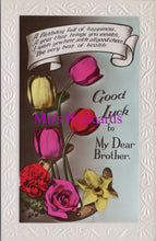 Load image into Gallery viewer, Greetings Postcard - Good Luck To My Dear Brother  HM64