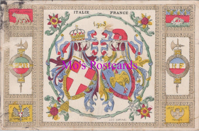 Heraldic Postcard - Italy and France 1903 Heraldry  SW14445